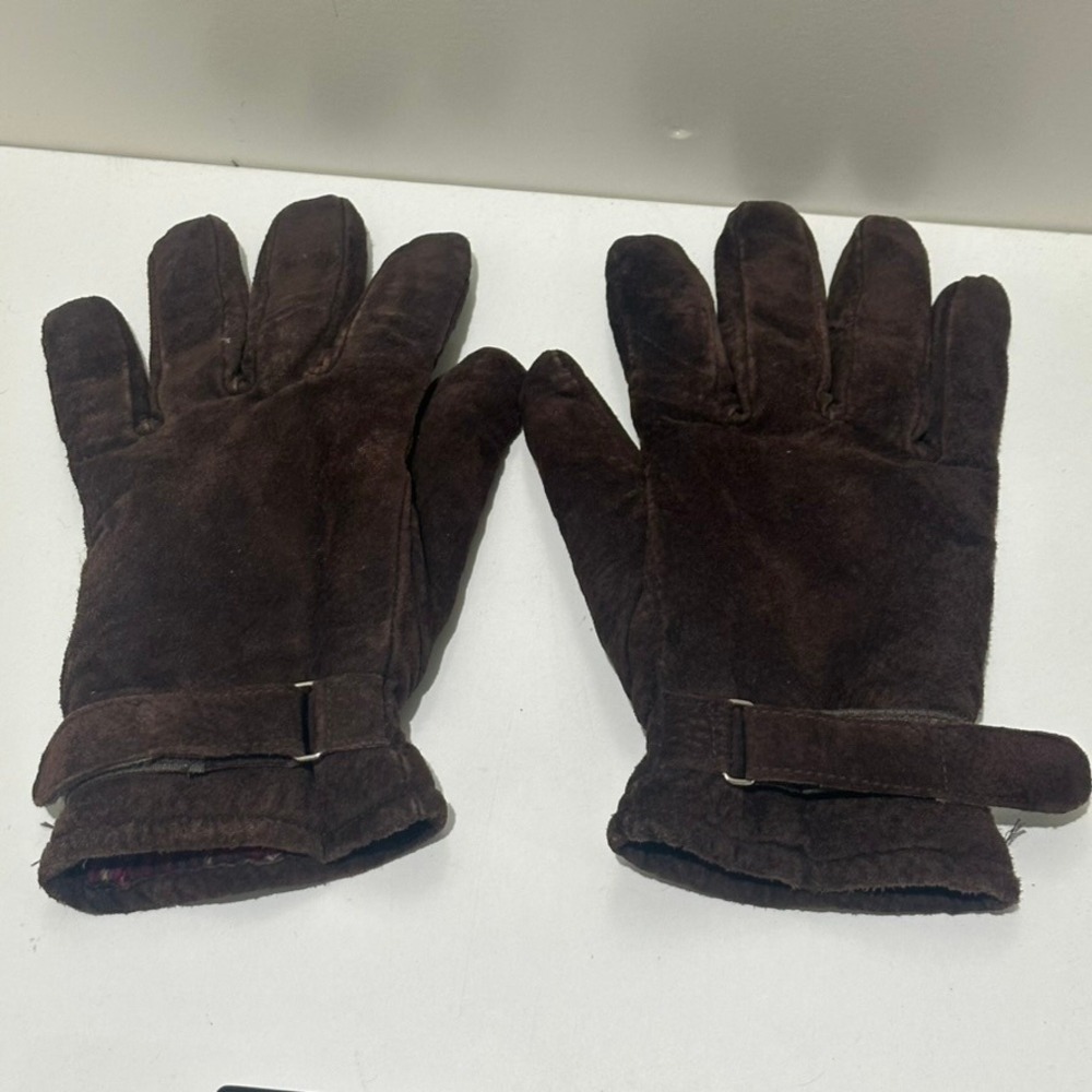 ARIS‎ Mens Lined Cozy Winter Gloves XL Brown Acrylic Blend Warm